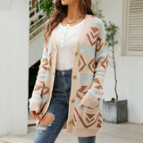 Vintage Voľný Pletený Cardigan