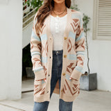 Vintage Voľný Pletený Cardigan