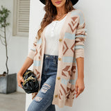 Vintage Voľný Pletený Cardigan