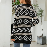 Vintage Voľný Pletený Cardigan