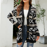 Vintage Voľný Pletený Cardigan
