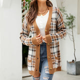 Vintage Voľný Pletený Cardigan