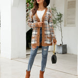 Vintage Voľný Pletený Cardigan