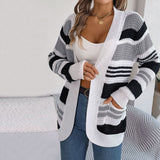 Pletený pruhovaný cardigan