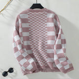 Pletený Cardigan s Kockovaným Vzorom