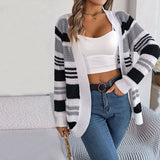 Pletený pruhovaný cardigan