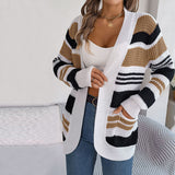 Pletený pruhovaný cardigan