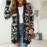 Vintage Voľný Pletený Cardigan