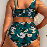 Nela™ | Plus Size Elastický Bikini s Kontrolou Brucha