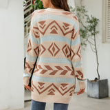 Vintage Voľný Pletený Cardigan