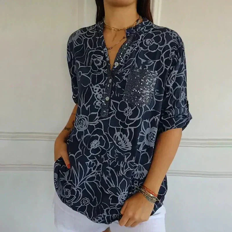 Coralie™ — Elegantná blúzka s rafinovaným potlačou