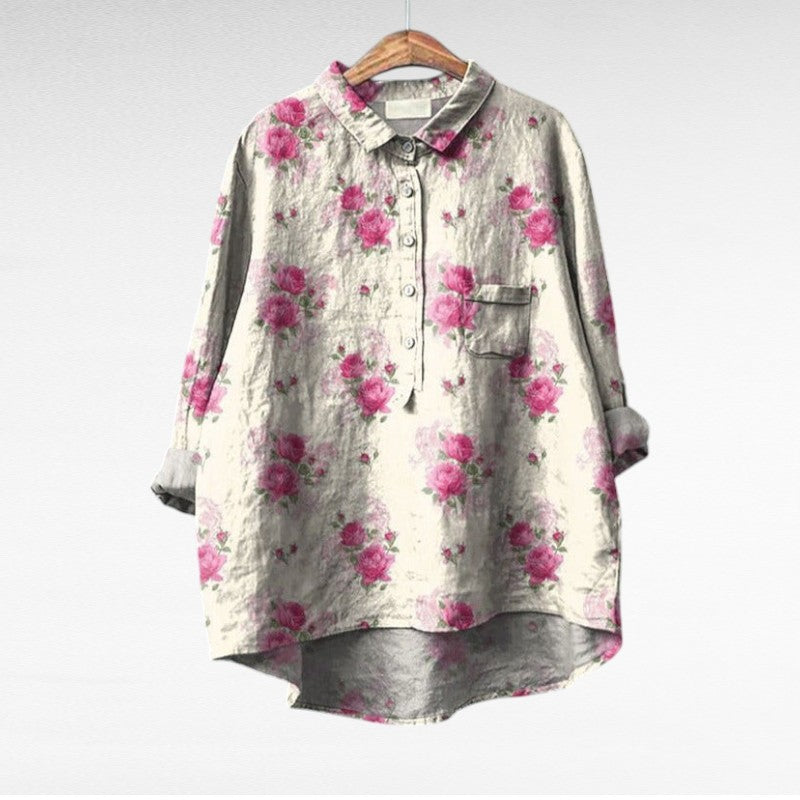 Rosélina™ — Elegantná umelecká kvetinová košeľa