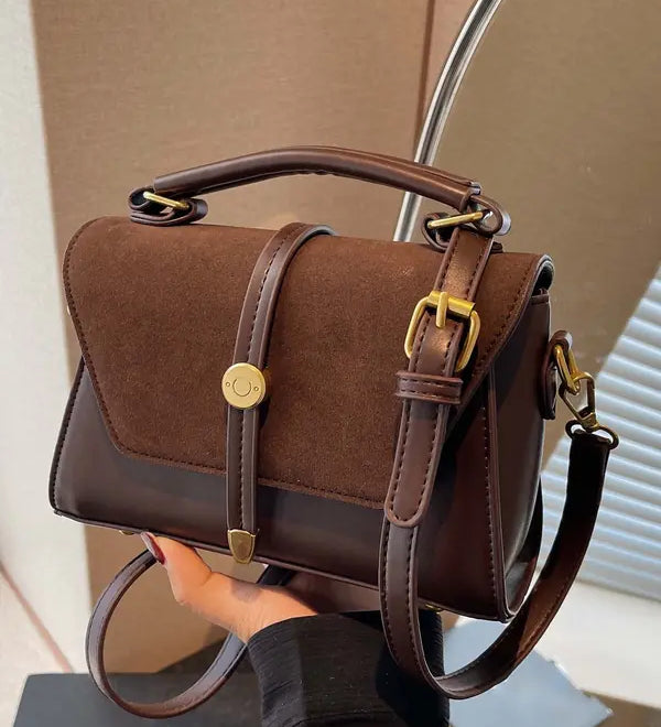 Élodie™ — Chic štvorcová crossbody taška s kontrastným prešívaním