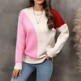 Kontrastná farba Lässiger Strickpullover