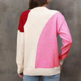Kontrastná farba Lässiger Strickpullover