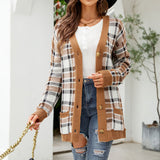 Vintage Voľný Pletený Cardigan
