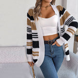 Pletený pruhovaný cardigan