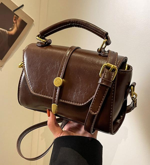 Élodie™ — Chic štvorcová crossbody taška s kontrastným prešívaním