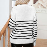 Vintage Pruhovaný Kabelpullover