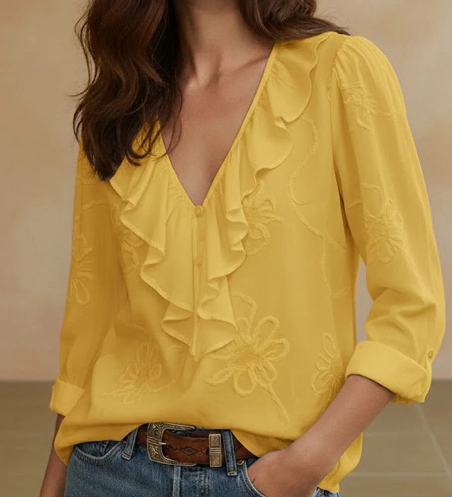 Isaline™ — Elegantná blúzka s volánmi s ženským šarmom