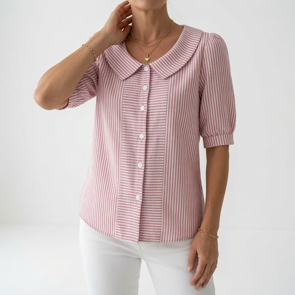 Zélie™ — Elegantná blúzka s balónovými rukávmi v prúžkoch