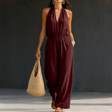 Valessia Breezy Halter Jumpsuit