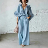 Lila Elegantný Jumpsuit s voľným strihom