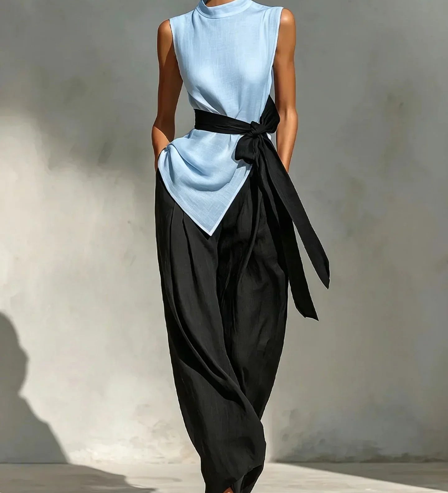 Jumpsuit s kontrastným pásom Juniper