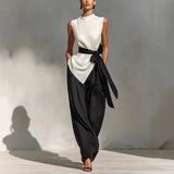 Jumpsuit s kontrastným pásom Juniper