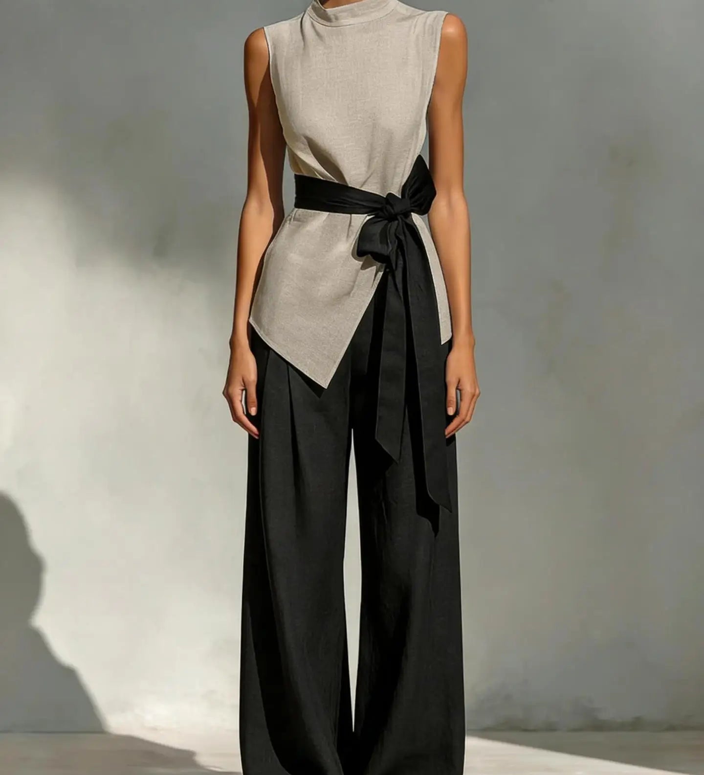 Jumpsuit s kontrastným pásom Juniper
