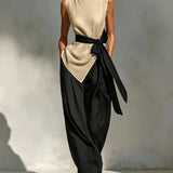 Jumpsuit s kontrastným pásom Juniper