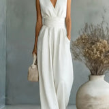 Bezramenný V-výstrih Jumpsuit od Josephine