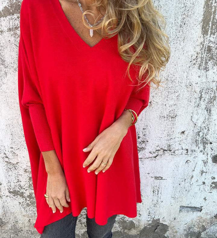 Kira | Oversized pulóver s uvoľneným V-výstrihom