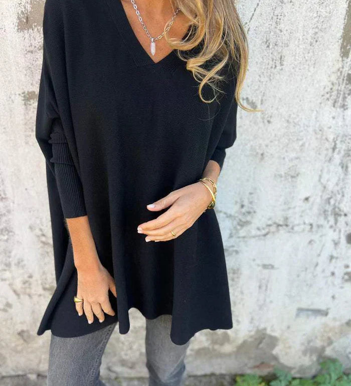 Kira | Oversized pulóver s uvoľneným V-výstrihom