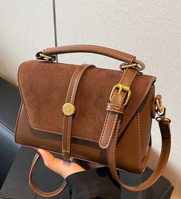 Élodie™ — Chic štvorcová crossbody taška s kontrastným prešívaním