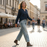 Dámske retro skrátené rovné nohavice