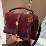 Élodie™ — Chic štvorcová crossbody taška s kontrastným prešívaním