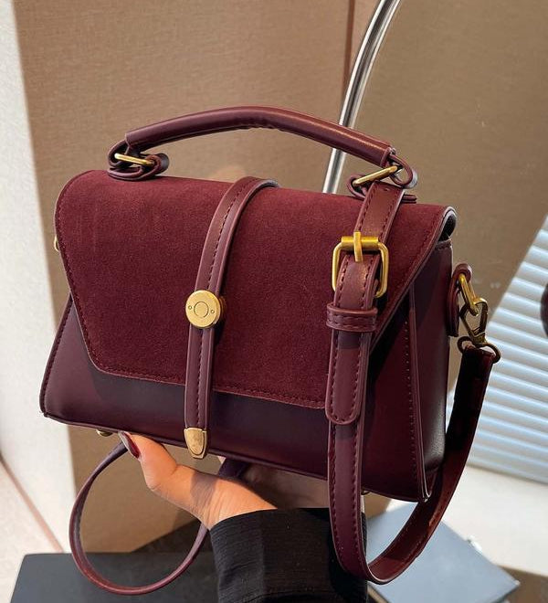 Élodie™ — Chic štvorcová crossbody taška s kontrastným prešívaním