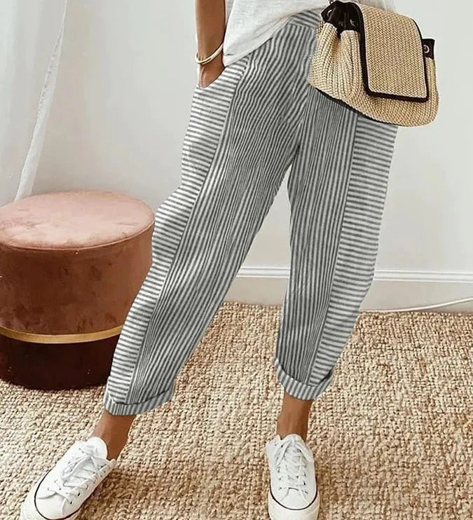 Lorene | Casual Pásikované Nohavice