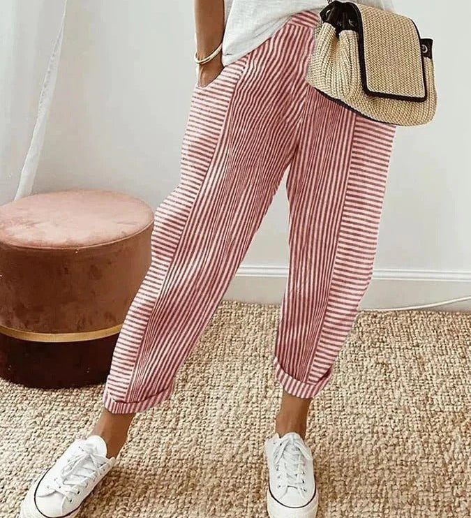 Lorene | Casual Pásikované Nohavice