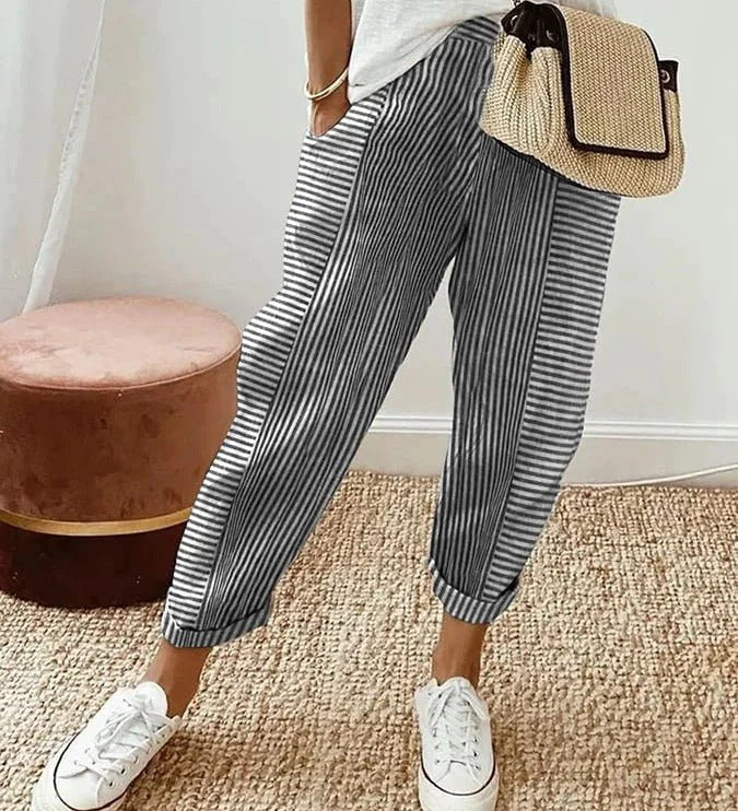 Lorene | Casual Pásikované Nohavice