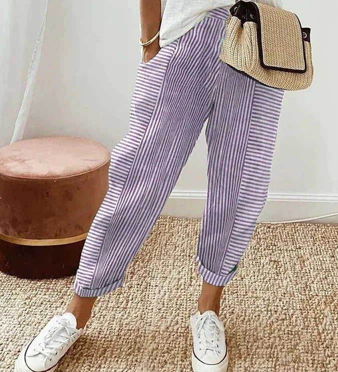 Lorene | Casual Pásikované Nohavice